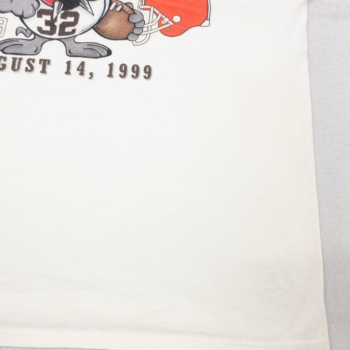 XL/古着 スターター 半袖 ビンテージ Tシャツ メンズ 90s 犬 フットボール 大きいサイズ コットン クルーネック 生成り 24mar01 中古_画像8