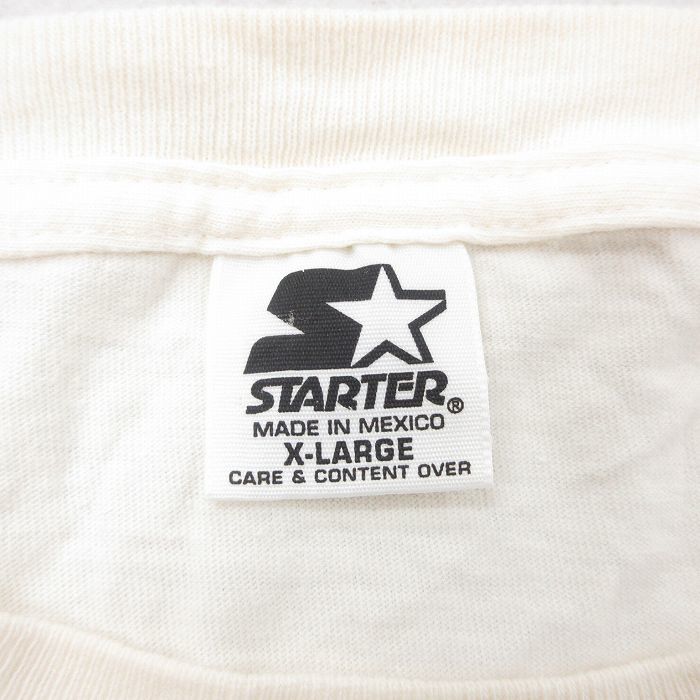 XL/古着 スターター 半袖 ビンテージ Tシャツ メンズ 90s 犬 フットボール 大きいサイズ コットン クルーネック 生成り 24mar01 中古_画像5