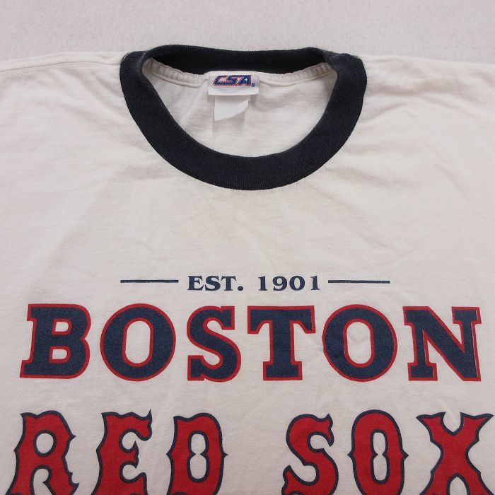 XL/古着 半袖 ビンテージ Tシャツ メンズ 00s MLB ボストンレッドソックス 大きいサイズ クルーネック 白他 ホワイト リンガー メジャーリ_画像5