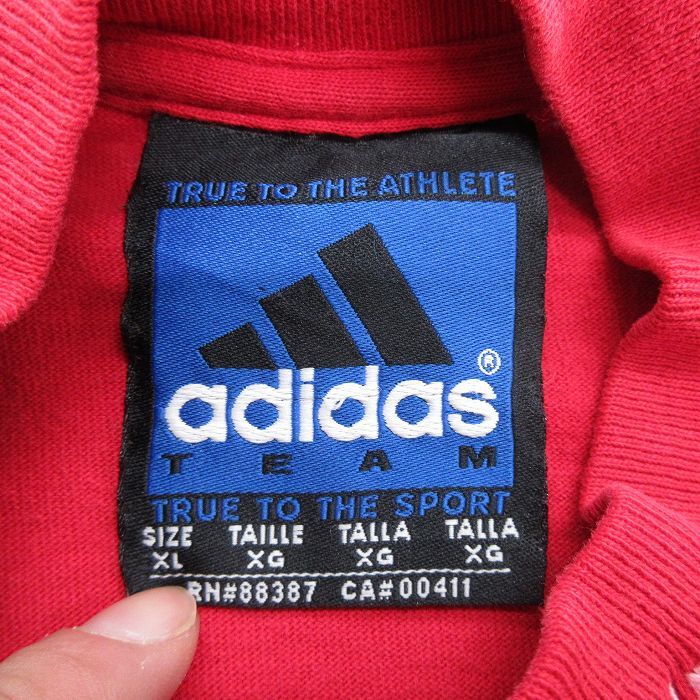 XL/ б/у одежда Adidas adidas длинный рукав Vintage футболка мужской 90s one отметка Logo - s The Cars большой размер хлопок mok шея высокий ne