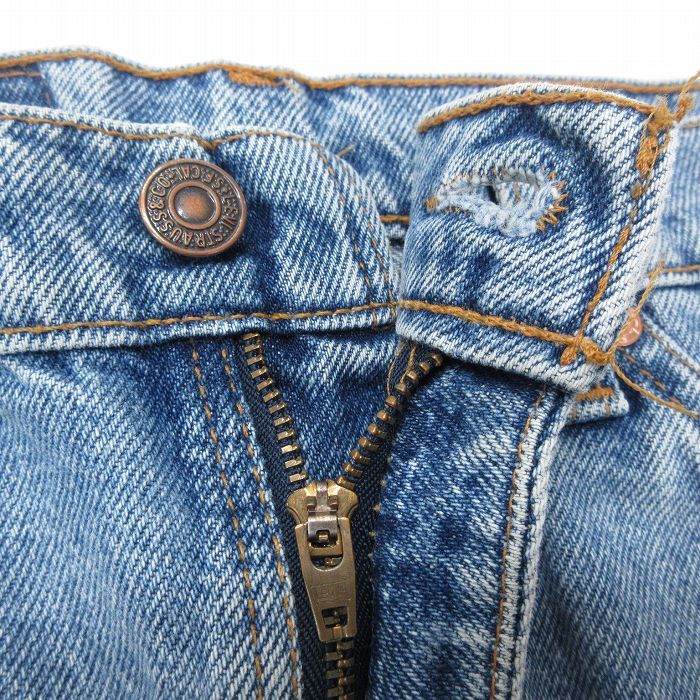 W32/古着 リーバイス Levis 505 ショート パンツ ショーツ メンズ 90s コットン 紺 ネイビー デニム spe 24mar06 中古 ボトムス 短パン シ_画像4