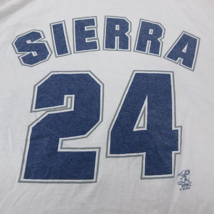 L/古着 半袖 ビンテージ Tシャツ メンズ 00s MLB ニューヨークヤンキース ルベーンシエラ コットン クルーネック 白 ホワイト メジャーリー_画像4