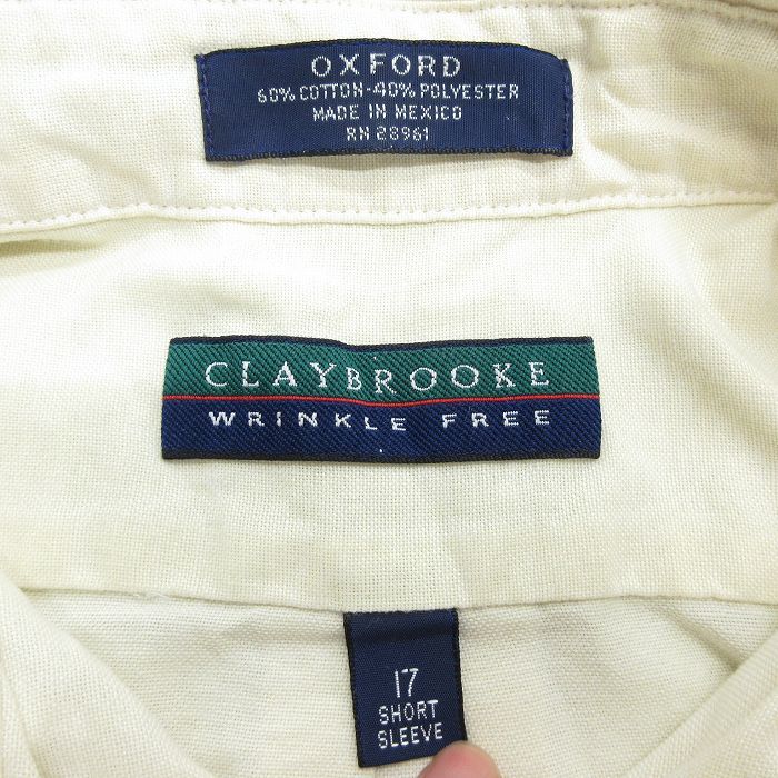 XL/古着 半袖 シャツ メンズ オックスフォード ボタンダウン 生成り 24mar07 中古 トップス_画像3