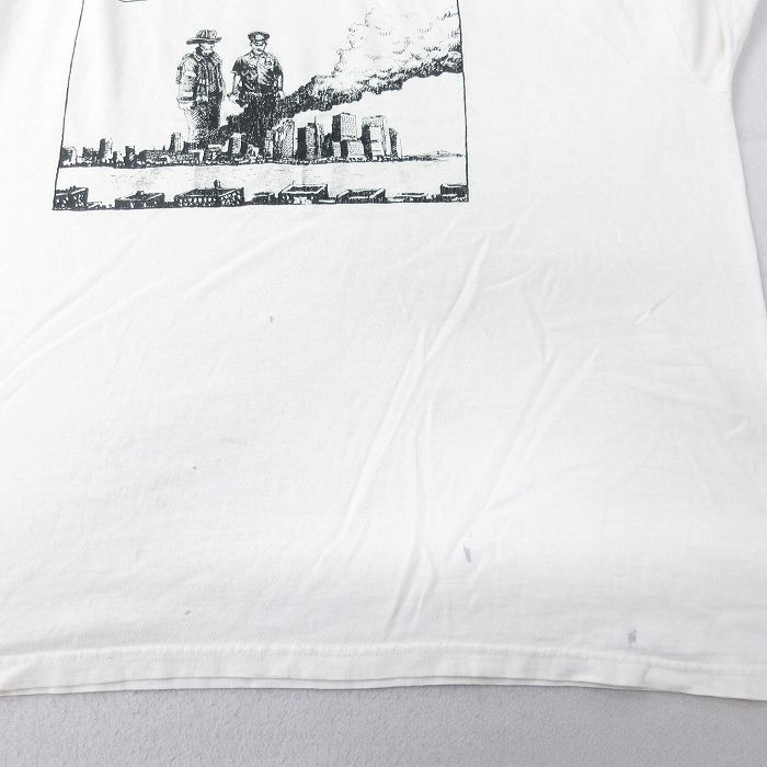 XL/古着 半袖 ビンテージ Tシャツ メンズ 00s ニューヨーク 警察 消防士 星条旗 大きいサイズ コットン クルーネック 白 ホワイト 24mar07_画像8