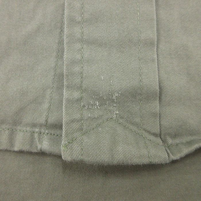 XL/古着 ラルフローレン 半袖 ブランド シャツ メンズ 90s ワンポイントロゴ BLAKE 大きいサイズ ロング丈 コットン ボタンダウン 緑系 グ_画像8