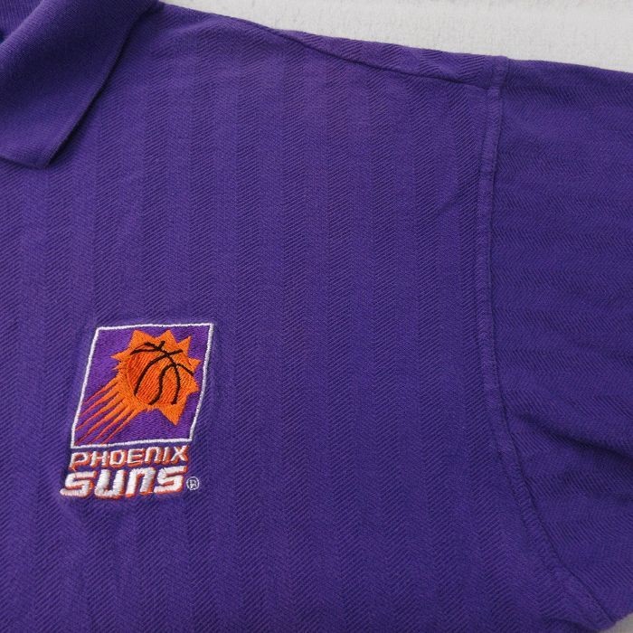 XL/古着 スターター 半袖 ポロ シャツ メンズ 90s NBA フェニックスサンズ 大きいサイズ コットン 紫 パープル バスケットボール spe 24mar_画像5
