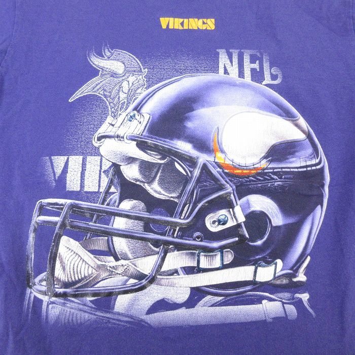 古着 半袖 ビンテージ Tシャツ 00s NFL ミネソタバイキング コットン クルーネック 紫 パープル アメフト スーパーボウル 22aug19_画像2