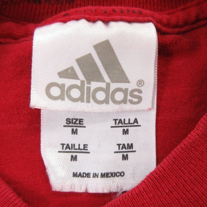 古着 アディダス adidas 半袖 ビンテージ Tシャツ キッズ ボーイズ 子供服 00s FIFAワールドカップ サッカー コットン クルーネック 赤_画像5