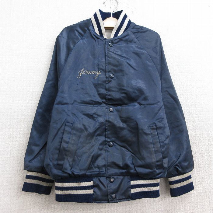  old clothes long sleeve nylon jacket Kids boys child clothes 80s Batt racing 5 chain stitch embroidery la gran navy blue other navy 23jan10