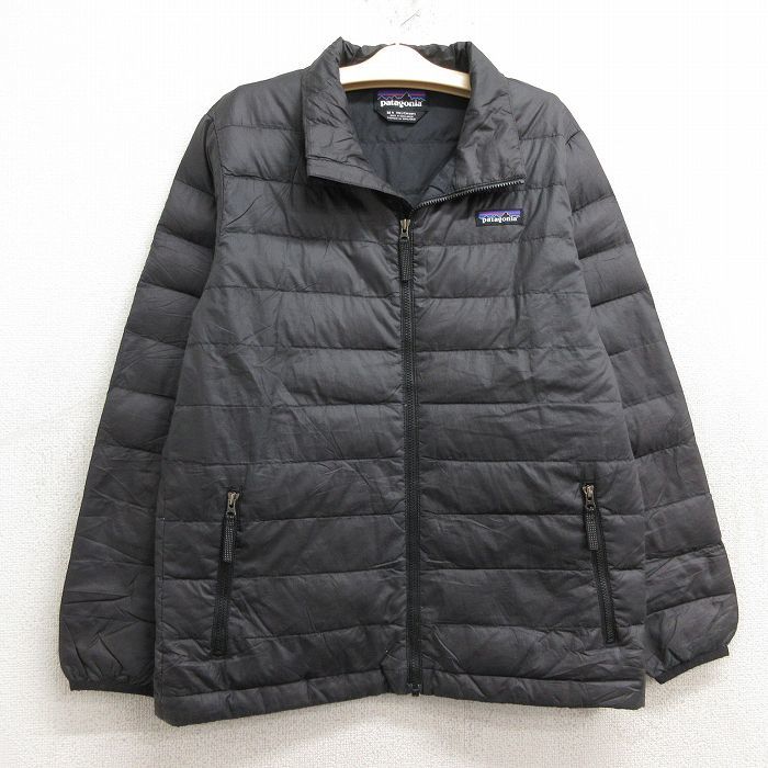 古着 パタゴニア patagonia 長袖 ダウン ジャケット キッズ ボーイズ 子供服 黒 ブラック 23dec19_画像1