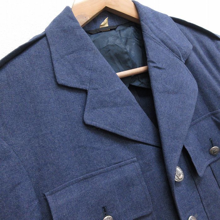 S/古着 長袖 ビンテージ ミリタリー ジャケット 将校服 ユニフォーム 50s ウール 紺 ネイビー 21oct25 中古 メンズ アウター フライト_画像2