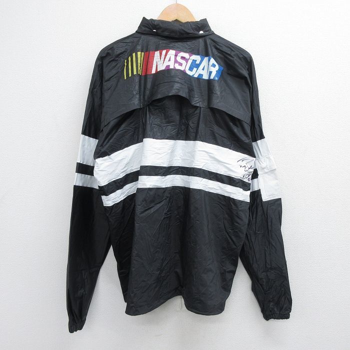 XL/古着 長袖 ジャケット メンズ 00s NASCAR レーシング サイン入り 大きいサイズ 黒他 ブラック 23sep08 中古 アウター ジャンパー ブ_画像2