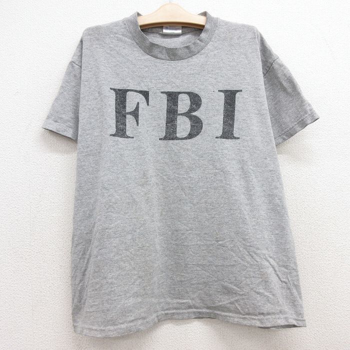 古着 半袖 ビンテージ Tシャツ キッズ ボーイズ 子供服 00s FBI クルーネック グレー 霜降り 23jul29_画像1