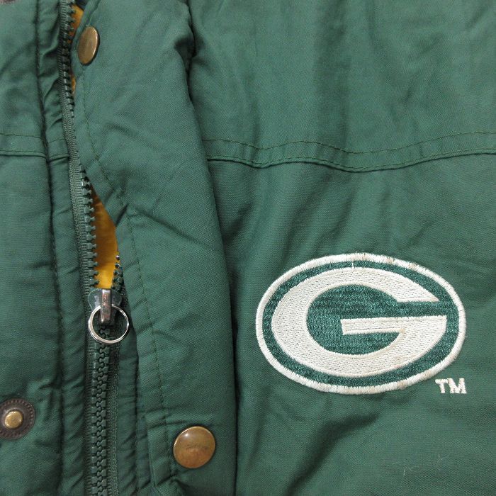 XL/古着 長袖 ナイロン ジャケット メンズ 00s NFL グリーンベイパッカーズ 大きいサイズ 緑他 グリーン 内側キルティング アメフト ス_画像3