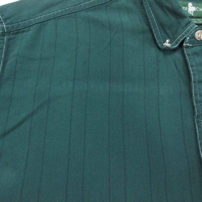 XL/古着 長袖 シャツ メンズ 90s コットン ボタンダウン 緑 グリーン ストライプ 23oct28 中古 トップス_画像7