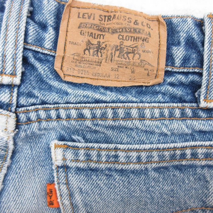 古着 リーバイス Levis ジーンズ キッズ ボーイズ 子供服 90s ヒゲ コットン 紺 ネイビー デニム spe 23sep06_画像4