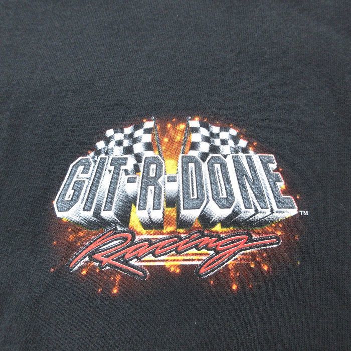 XL/古着 半袖 ビンテージ Tシャツ メンズ 00s レーシングカー GIT R DONE 大きいサイズ コットン クルーネック 黒 ブラック 23jun17 中_画像3