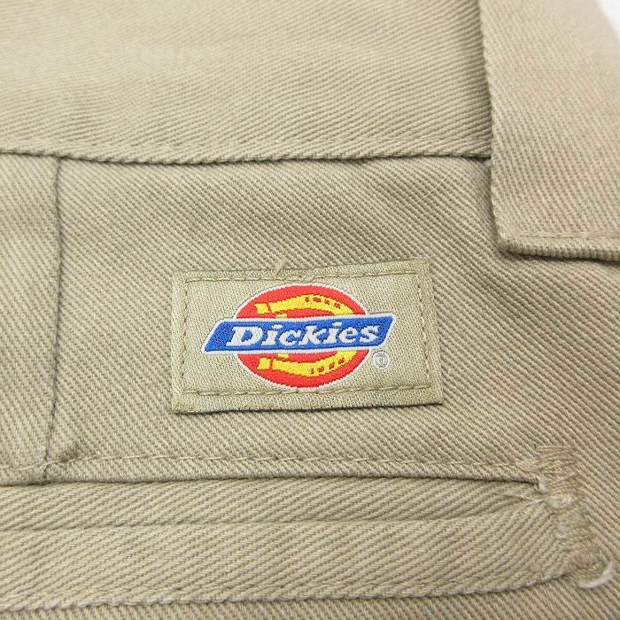 W38/古着 ディッキーズ Dickies ハーフ ワーク パンツ ショーツ メンズ ベージュ カーキ 23jun09 中古 ボトムス 短パン ショーパン_画像3