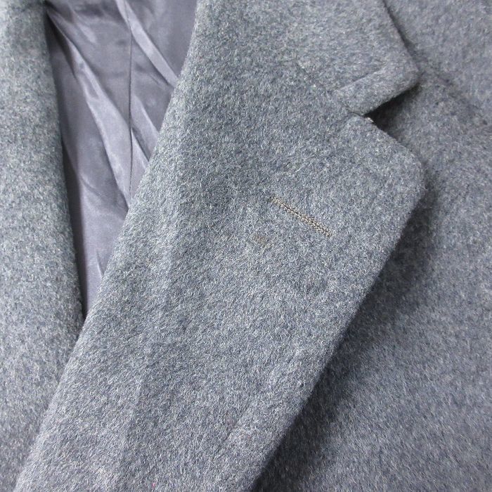 L/ old clothes long sleeve wool coat men's 90s long height cashmere cashmere gray ...spe 23dec19 used outer 