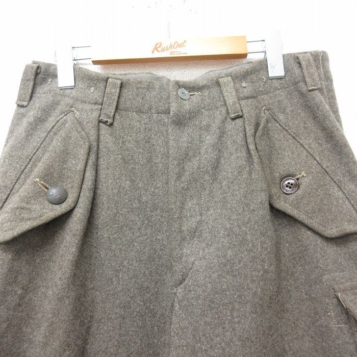 W31/古着 ビンテージ ミリタリー カーゴ パンツ メンズ 50s スウェーデン軍 ウール グレー系 23dec27 中古 ボトムス ロング_画像2