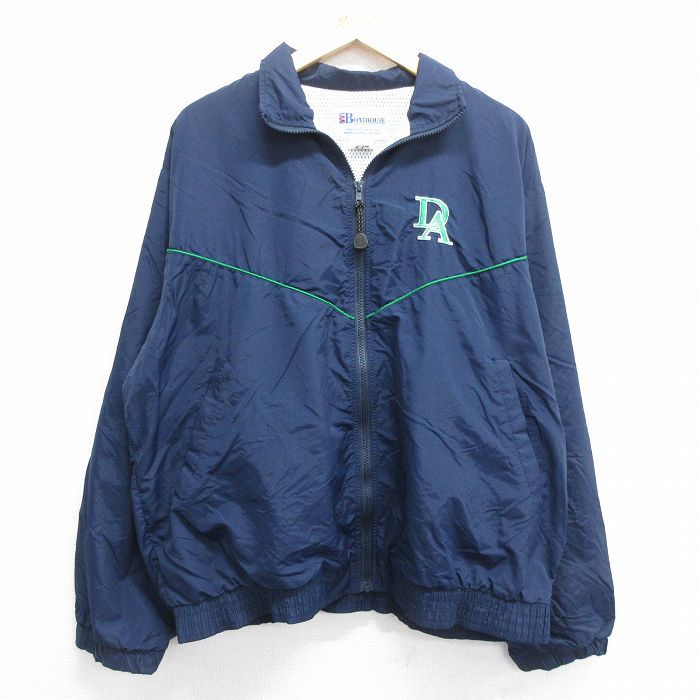 XL/古着 長袖 ナイロン ジャケット メンズ 90s BOATHOUSE マスタング 大きいサイズ 紺他 ネイビー 内側メッシュ 23nov20 中古 アウター_画像2