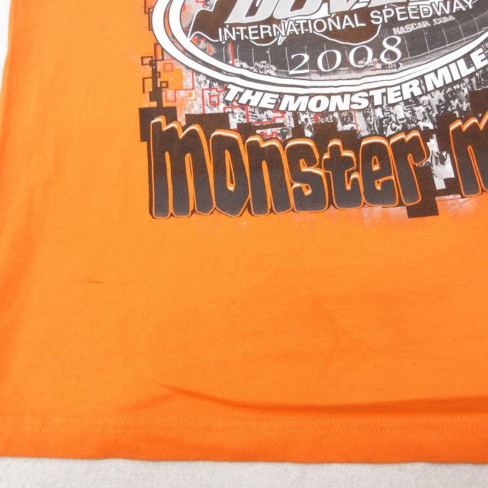 L/古着 半袖 ビンテージ Tシャツ メンズ 00s DOVER レーシング monster mile コットン クルーネック オレンジ 23jun17 中古_画像7