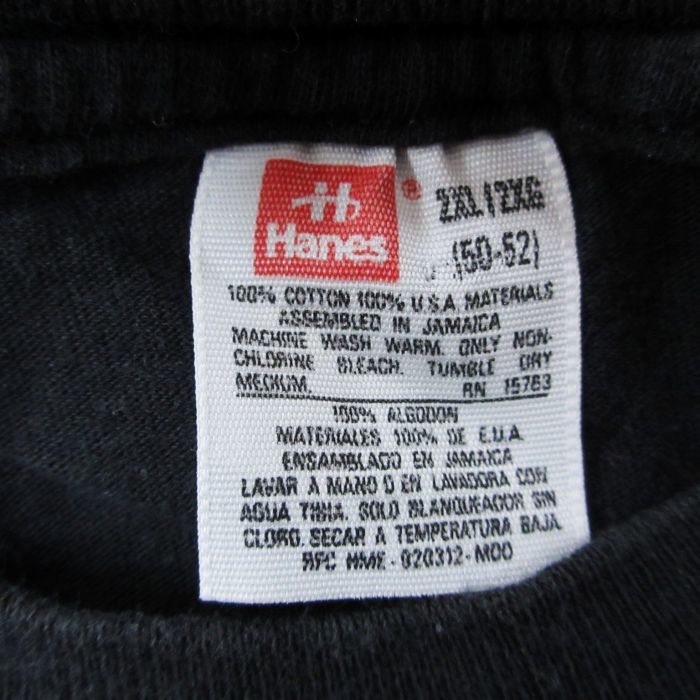 XL/古着 ヘインズ Hanes 半袖 Tシャツ メンズ ハワイ ハイビスカス 大きいサイズ コットン クルーネック 黒 ブラック 23mar23 中古_画像3