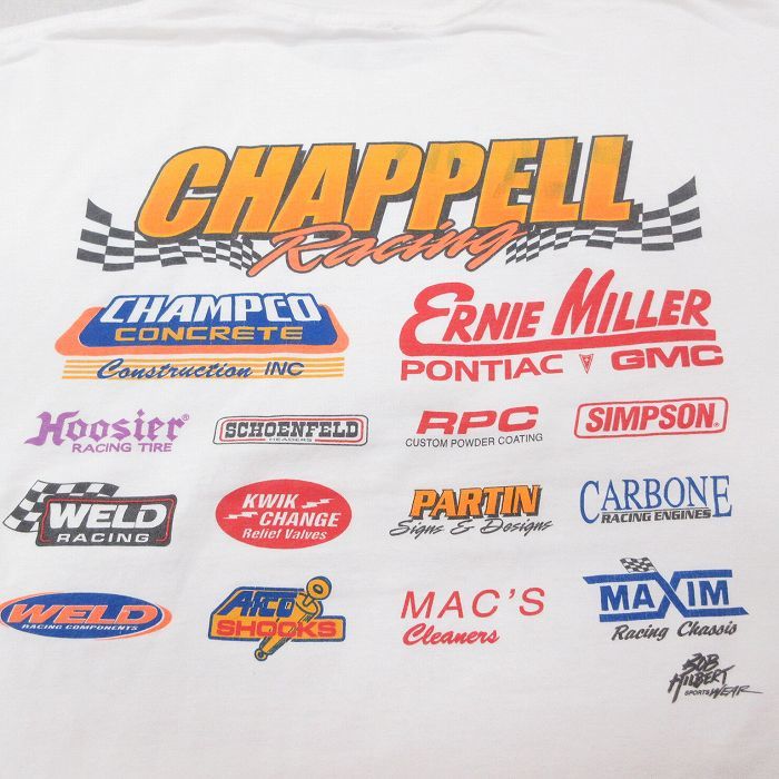 XL/古着 半袖 ビンテージ Tシャツ メンズ 00s レーシングカー Chappell 企業広告 大きいサイズ クルーネック 白 ホワイト 23jul01 中古_画像4
