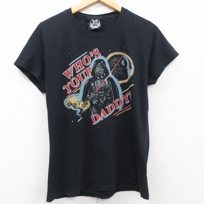 古着 ジャンクフード 半袖 Tシャツ レディース スターウォーズ STAR WARS ダースベイダー コットン クルーネック 黒 ブラック 23aug28_画像1