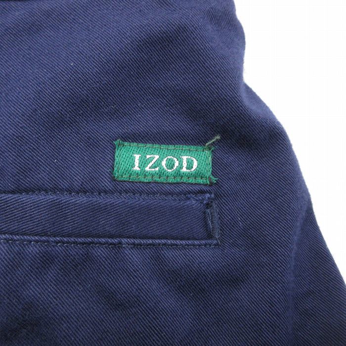 W36/古着 IZOD チノ パンツ チノパン メンズ 90s コットン 紺 ネイビー 23dec19 中古 ボトムス ロング_画像4