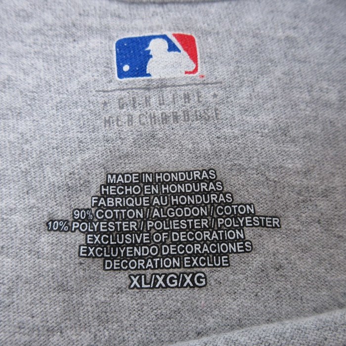XL/古着 半袖 Tシャツ メンズ MLB ニューヨークヤンキース クルーネック グレー 霜降り メジャーリーグ ベースボール 野球 23jun03 中_画像3