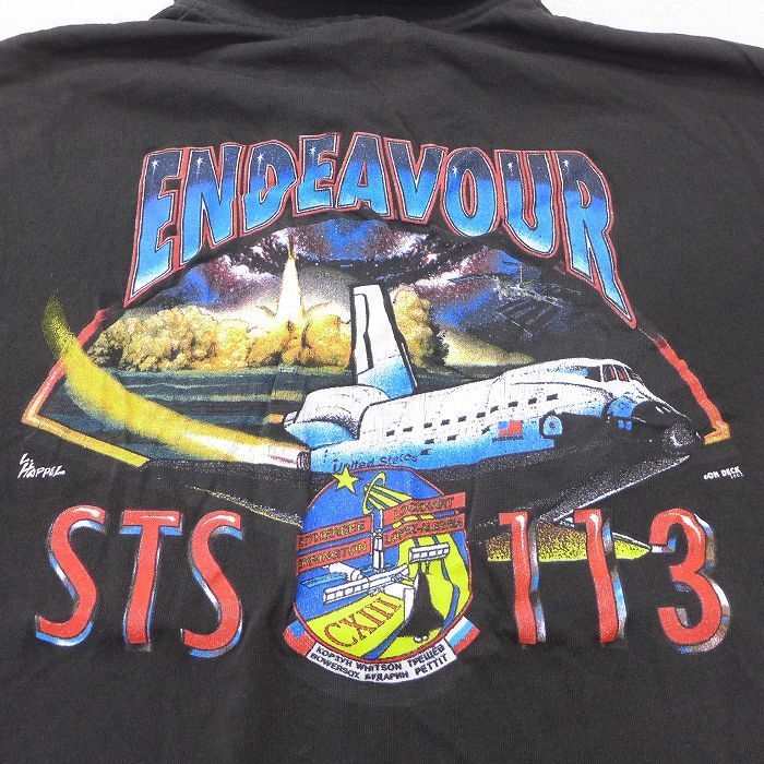 XL/古着 半袖 ポロ シャツ メンズ 00s スペースシャトル 黒 ブラック 22jun02 中古 トップス_画像4