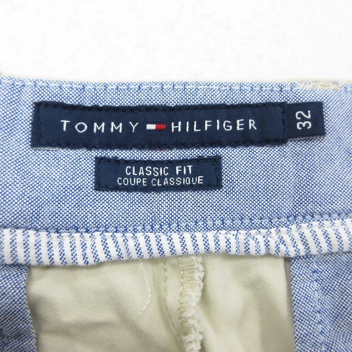 W33/古着 トミーヒルフィガー TOMMY HILFIGER ブランド ショート チノ パンツ ショーツ チノパン メンズ コットン 薄ベージュ カーキ 2_画像5