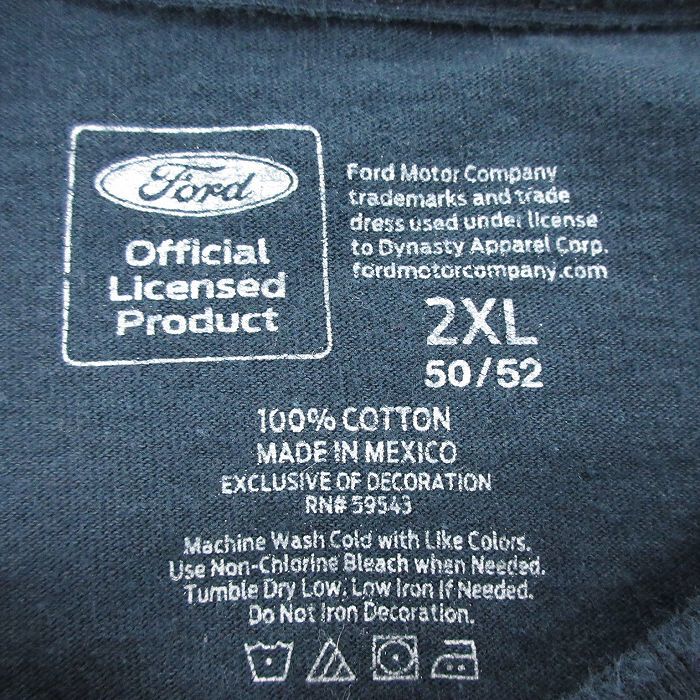 XL/古着 半袖 Tシャツ メンズ フォード Ford マスタング 大きいサイズ コットン クルーネック 黒 ブラック 23apr05 中古_画像3