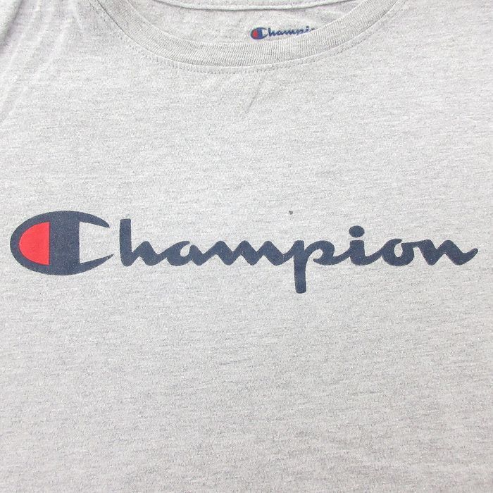 古着 チャンピオン Champion 半袖 Tシャツ キッズ ボーイズ 子供服 グレー 霜降り 22aug19_画像2