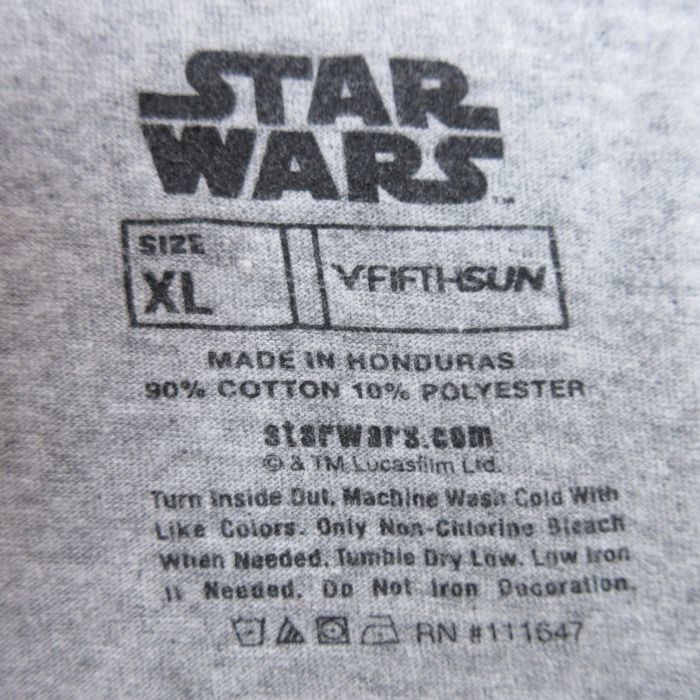 XL/古着 半袖 Tシャツ メンズ スターウォーズ STAR WARS ウィケットＷウォリック ハンソロ 大きいサイズ クルーネック グレー 霜降り 2_画像3