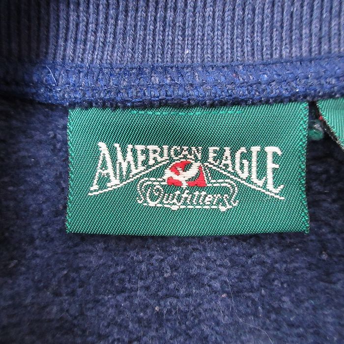 XL/古着 アメリカンイーグル American Eagle 長袖 スウェット メンズ 90s スキー 刺繍 大きいサイズ クルーネック 紺 ネイビー 23nov08_画像3