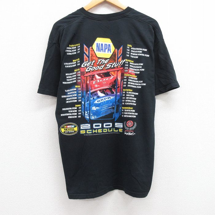 XL/古着 半袖 ビンテージ Tシャツ メンズ 00s レーシングカー NAPA NASCAR 大きいサイズ コットン クルーネック 黒 ブラック 23jun29_画像2