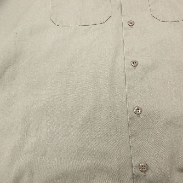 XL/古着 ディッキーズ Dickies 長袖 ワーク シャツ メンズ 大きいサイズ ロング丈 ベージュ カーキ 23apr12 中古 トップス_画像8