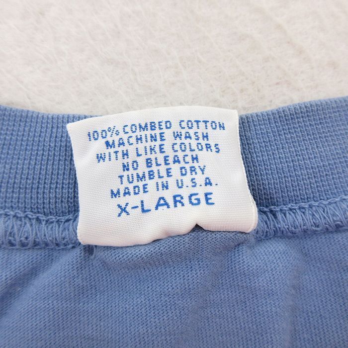 XL/古着 半袖 ビンテージ Tシャツ メンズ 90s サーフィン コットン クルーネック 薄紺 ネイビー 22may13 中古_画像6