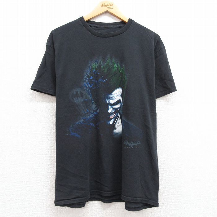 L/古着 半袖 Tシャツ メンズ DCコミックス バットマン BATMAN ジョーカー クルーネック 黒 ブラック 23sep09 中古_画像1