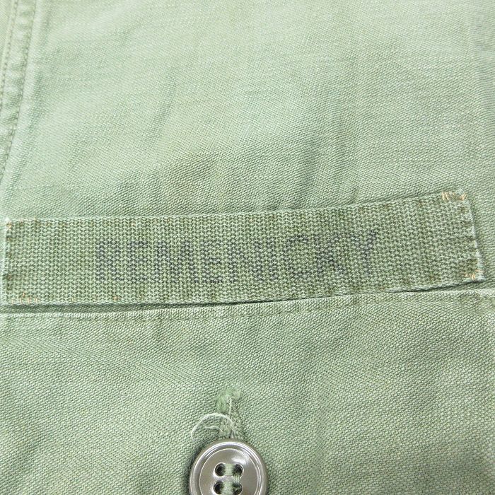 S/古着 長袖 ビンテージ ミリタリー シャツ メンズ 70s コットン 濃緑 グリーン 23feb03 中古 トップス_画像3