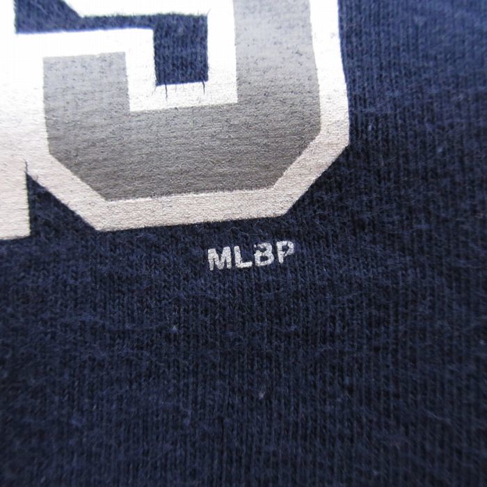 XL/古着 半袖 Tシャツ メンズ MLB ニューヨークヤンキース 大きいサイズ クルーネック 紺 ネイビー メジャーリーグ ベースボール 野球_画像3