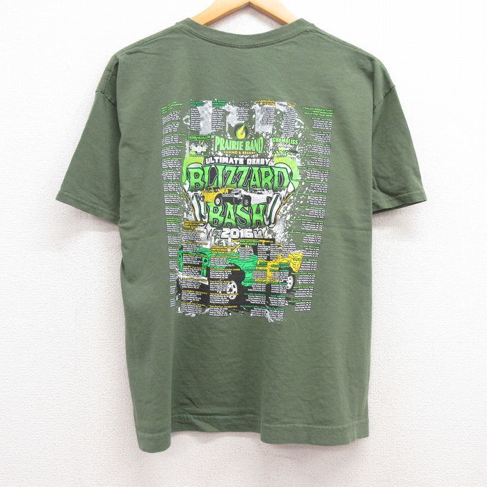 XL/古着 半袖 Tシャツ メンズ BRIZZARD BASH 企業広告 コットン クルーネック 緑 グリーン 23jun01 中古_画像2