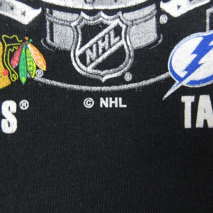 XL/ old clothes short sleeves T-shirt men's NHL Chicago black Hawk Stan pa Bay lightning Stanley cup cotton crew neck black bla