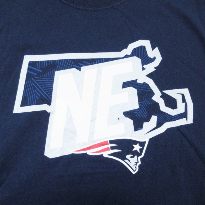 XL/古着 半袖 Tシャツ メンズ NFL ニューイングランドペイトリオッツ 大きいサイズ コットン クルーネック 紺 ネイビー アメフト スー_画像2
