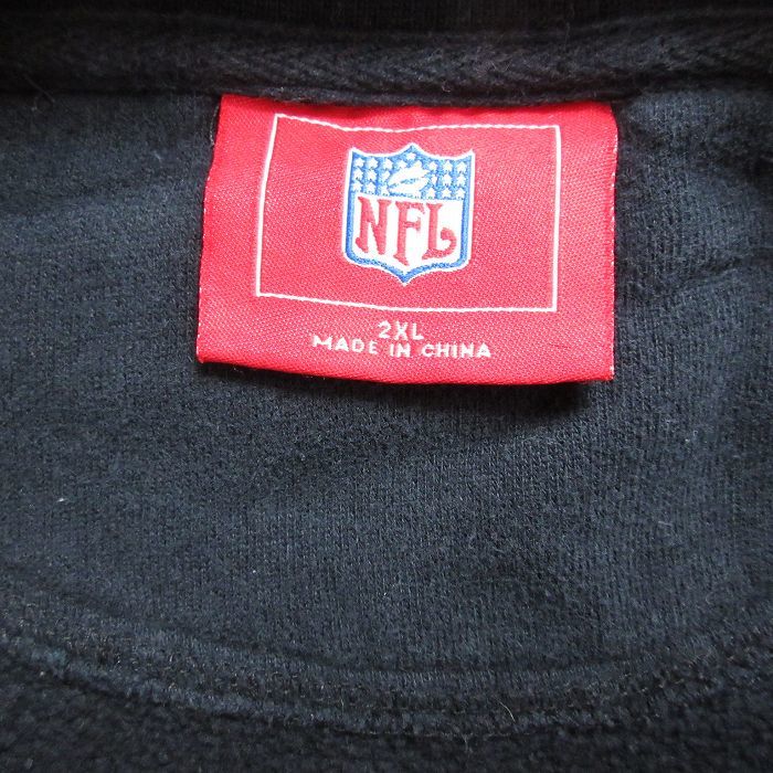 XL/古着 長袖 スウェット メンズ 00s NFL ピッツバーグスティーラーズ 刺繍 大きいサイズ クルーネック 黒 ブラック アメフト スーパー_画像3