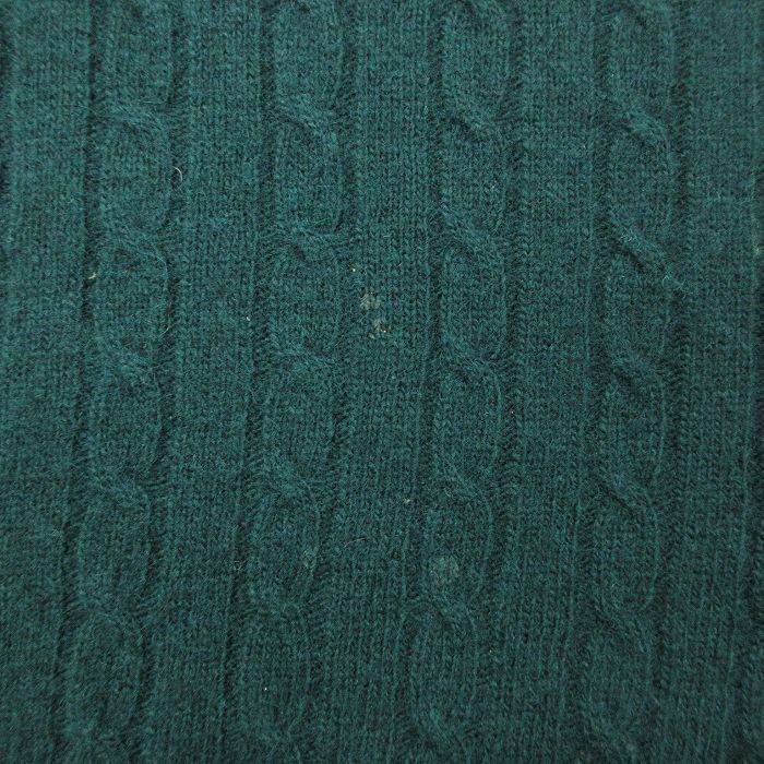 L/ б/у одежда Gap GAP длинный рукав кабель свитер мужской 00s Ram шерсть V шея зеленый зеленый 23nov15 б/у вязаный tops 