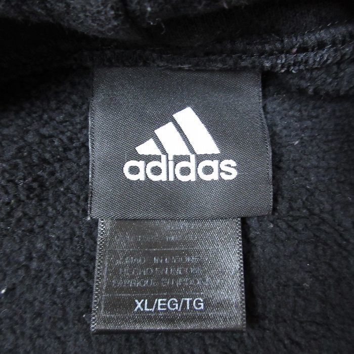 L/古着 アディダス adidas 長袖 スウェット パーカー メンズ ヘンリー バスケットボール 黒 ブラック 23nov07 中古 スエット トレーナ_画像4