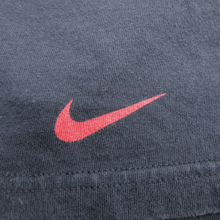 L/古着 ナイキ NIKE 半袖 ブランド Tシャツ メンズ 地球 ワンポイントロゴ クルーネック 黒 ブラック 23mar13 中古_画像3